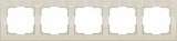 Рамка Flock на 5 постов слоновая кость WL05-Frame-05-ivory 4690389059384