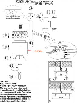 Бра Odeon Light Ottavia 2749/1W