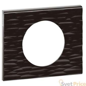 Рамка 1-постовая Legrand Celiane Corian чёрный рельеф 069021