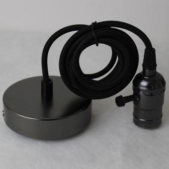 Ретро патрон с подвесом E27 Черный Sun Lumen 056-717