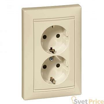 Розетка 2x2К+З Legrand Valena 16A 250V с/з винтовой зажим слоновая кость 774370