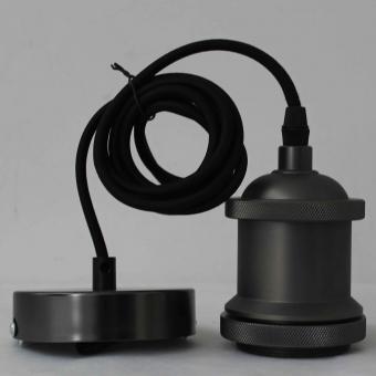Ретро патрон с подвесом E40 Черный Sun Lumen 056-700