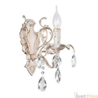 Бра Eurosvet Kiva 3113/1 белый с золотом/прозрачный хрусталь Strotskis