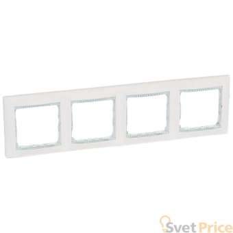 Рамка 4-постовая Legrand Valena белая/кристалл 774464
