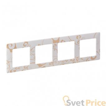 Рамка 4-постовая Legrand Valena Life Ампир белый 754104
