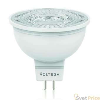 Лампа светодиодная Voltega GU5.3 6W 4000К полусфера прозрачная VG2-S1GU5.3cold6W 5734