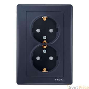 Розетка двойная Schneider Electric Sedna с/з со шторками SDN3000770