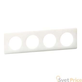 Рамка 4-постовая Legrand Celiane белый глянец 066634