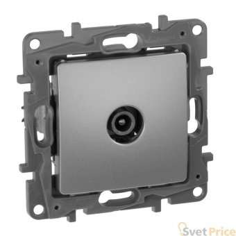 Розетка TV проходная Legrand Etika алюминий 672463