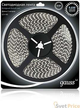 Светодиодная лента Gauss 5M холодный белый 10W 312000310
