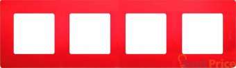 Рамка 4-постовая Legrand Etika красная 672534