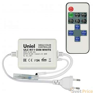 Контроллер для светодиодных одноцветных лент 220В (UL-00002277) Uniel ULC-N11-Dim White