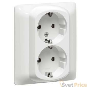 Розетка 2х2К+3 Legrand Galea Life 16A 250V с/з со шторками винтовой зажим белая 771031