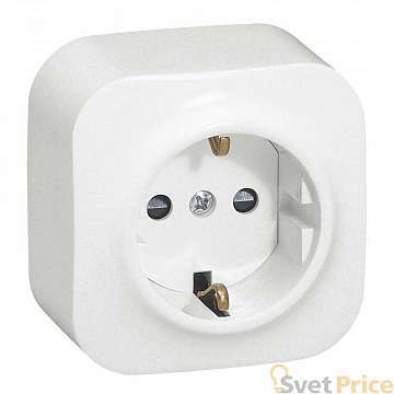 Розетка 2К+З Legrand Quteo 16A 250V с/з белая 782211