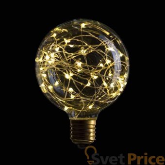 Лампа светодиодная филаментная E27 1,5W 2600K прозрачная 057-066