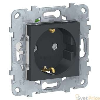Розетка Schneider Electric Unica New с/з со шторками NU505754