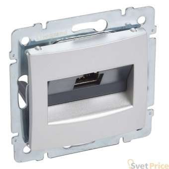 Розетка компьютерная RJ45 Legrand Valena STP10 GIGA алюминий 770272