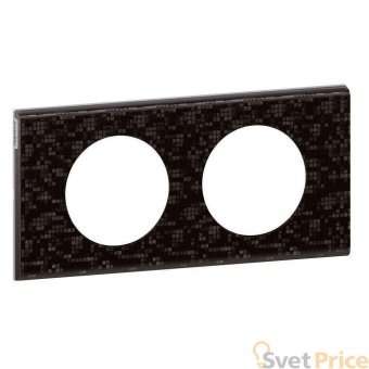 Рамка 2-постовая Legrand Celiane кожа блэк пиксел 069452