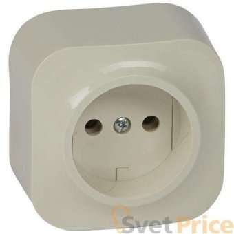 Розетка 2К Legrand Quteo 16A 250V б/з слоновая кость 782240