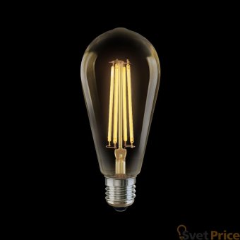 Лампа светодиодная диммируемая филаментная E27 6W 2800К золотая VG10-ST64Gwarm6W 5526