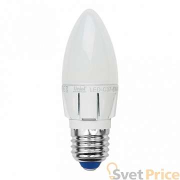 Лампа светодиодная диммируемая (08689) E27 6W 4500K свеча матовая LED-C37-6W/NW/E27/FR/DIM