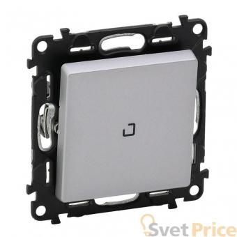 Переключатель одноклавишный Legrand Valena Life 10А 250В с подсветкой алюминий 752626