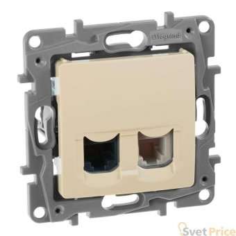 Розетка комбинированная RJ11+RJ45 Legrand Etika 5 кат UTP слоновая кость 672352