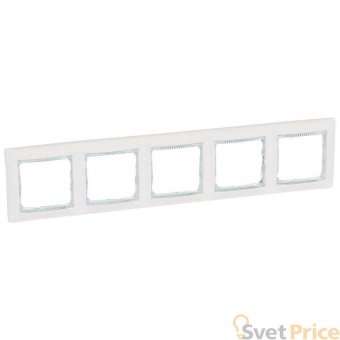 Рамка 5-постовая Legrand Valena белая/кристалл 774465