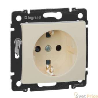 Розетка 2К+3 Legrand Valena 16A 250V с/з со шторками винтовой зажим слоновая кость 774321
