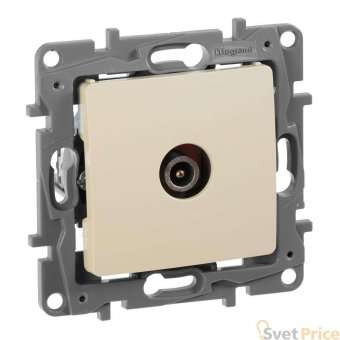 Розетка TV проходная Legrand Etika слоновая кость 672363