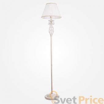 Торшер Eurosvet Amelia 10073/1 белый с золотом/прозрачный хрусталь Strotskis