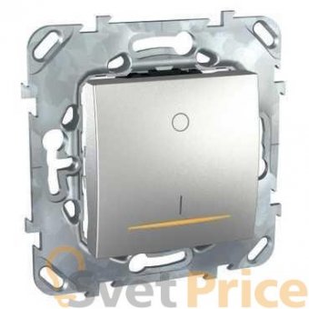 Выключатель одноклавишный 2P с подсветкой Schneider Electric Unica 16A 250V MGU5.262.30SZD