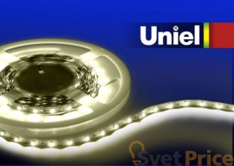 Светодиодная лента Uniel (04911) 5М теплый белый ULS-3528-60LED/m-8mm-IP33-DC24V-4,8W/m-5M-WW