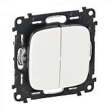 Выключатель двухклавишный Legrand Valena Allure 10A 250V белый 752705