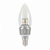 Лампа светодиодная E14 4W 3000K свеча прозрачная CRL-C35-4W-E14-CL/WW-SILVER 8314