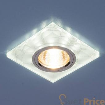 Встраиваемый светильник с двойной подсветкой Elektrostandard 8361 MR16 белый/серебро 4690389060649