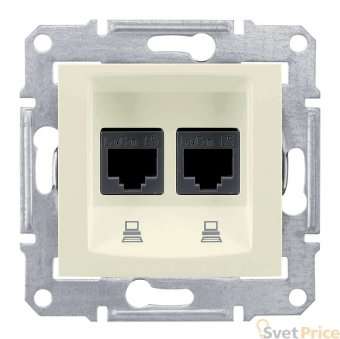 Розетка компьютерная 2хRJ45 Schneider Electric Sedna UTP SDN4400147