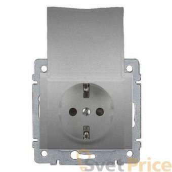Розетка 2К+3 Legrand Galea Life 16A 250V с/з со шторками крышкой автоматические клеммы алюминий 771364