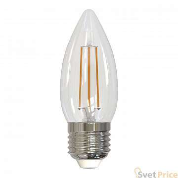 Лампа светодиодная филаментная диммируемая (UL-00005188) Uniel E27 9W 4000K прозрачная LED-C35-9W/4000K/E27/CL/DIM GLA01TR