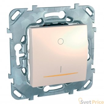 Выключатель одноклавишный 2P с подсветкой Schneider Electric Unica 16A 250V MGU5.262.25SZD