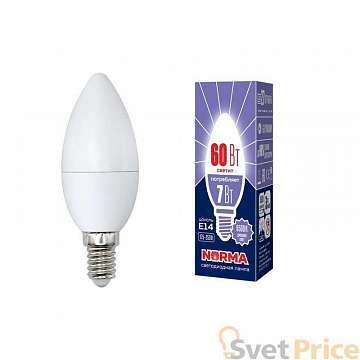 Лампа светодиодная (UL-00003794) E14 7W 6500K матовая LED-C37-7W/DW/E14/FR/NR