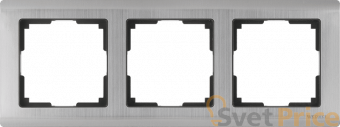 Рамка Metallic на 3 поста глянцевый никель WL02-Frame-03 4690389045929