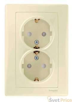 Розетка двойная Schneider Electric Sedna с/з со шторками 16A 250V SDN3000747