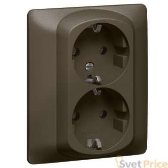 Розетка 2х2К+3 Legrand Galea Life 16A 250V с/з со шторками автоматические клеммы темная бронза 771233