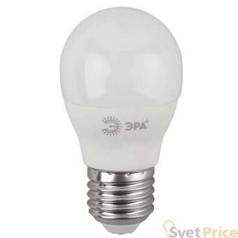 Лампа светодиодная ЭРА E27 5W 4000K матовая LED P45-11W-840-E27