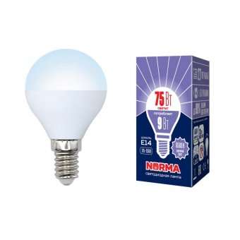 Лампа светодиодная (UL-00003824) E14 9W 6500K матовая LED-G45-9W/DW/E14/FR/NR
