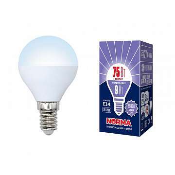Лампа светодиодная (UL-00003824) E14 9W 6500K матовая LED-G45-9W/DW/E14/FR/NR