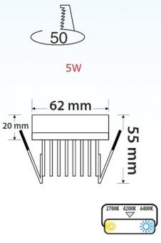 Встраиваемый светодиодный светильник Horoz Valeria 5W 4200К 016-040-0005