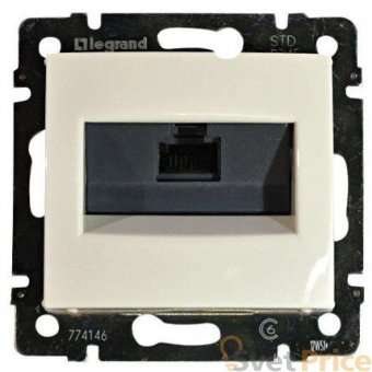 Розетка компьютерная RJ45 Legrand Valena 6 кат UTP с захватами слоновая кость 774146