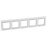 Рамка 5-постовая Legrand Valena белая/серебряный штрих 770495